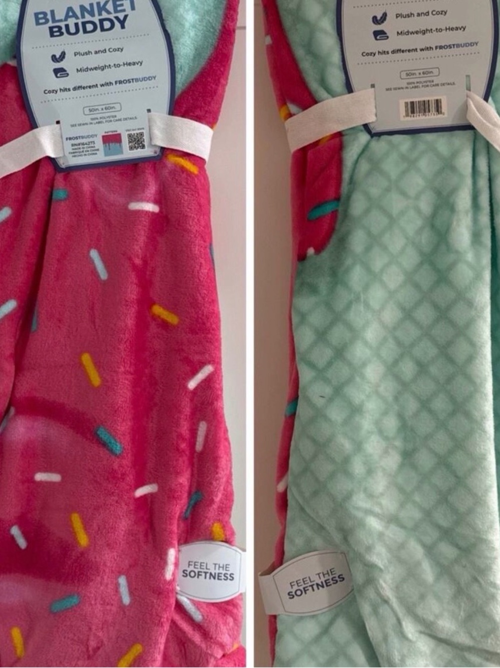 Plush Kids Blanket - Pink Ice Cream Drip